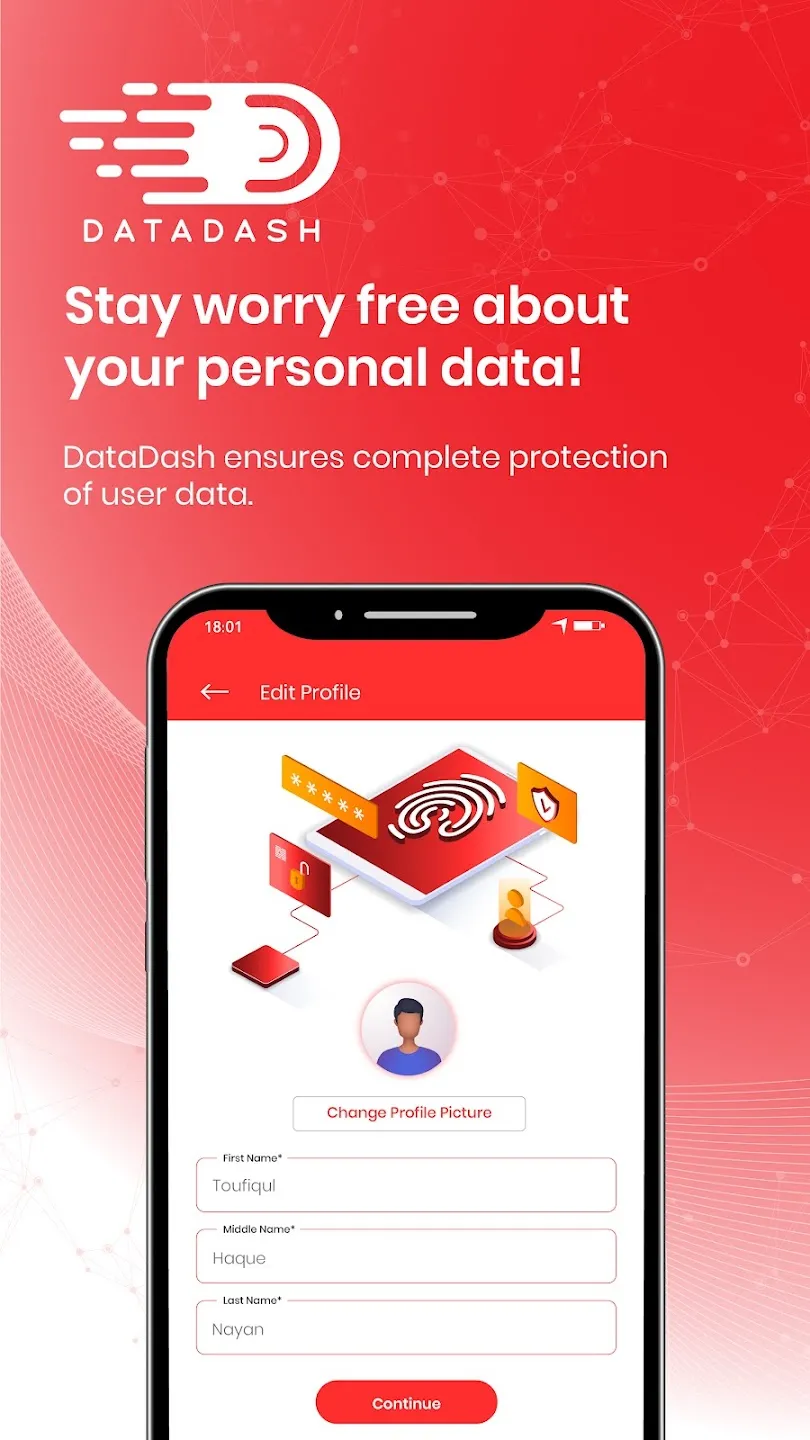 Screenshots of the datadash